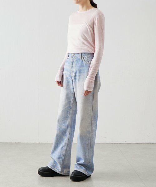 BEARDSLEY / ビアズリー カットソー | 《LEVAR》ウール混シアーカットソー（ピンク） | 詳細7