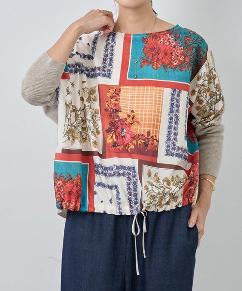 BEARDSLEY / ビアズリー ニット・セーター | スカーフパッチワークプリントニット | 詳細1