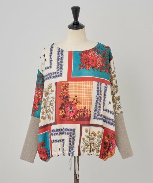 BEARDSLEY / ビアズリー ニット・セーター | スカーフパッチワークプリントニット | 詳細11
