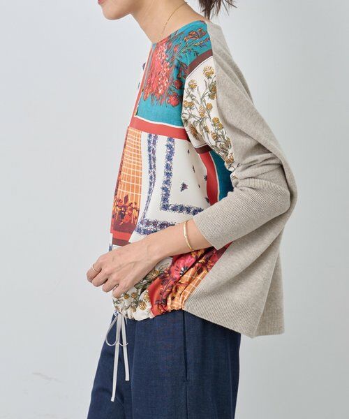 BEARDSLEY / ビアズリー ニット・セーター | スカーフパッチワークプリントニット | 詳細2