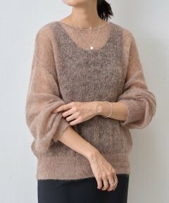 BEARDSLEY / ビアズリー ニット・セーター | シアーモヘア袖パフプルオーバー