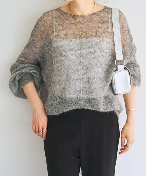 BEARDSLEY / ビアズリー ニット・セーター | シアーモヘア袖パフプルオーバー | 詳細1