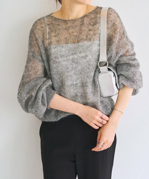 BEARDSLEY / ビアズリー ニット・セーター | シアーモヘア袖パフプルオーバー | 詳細3