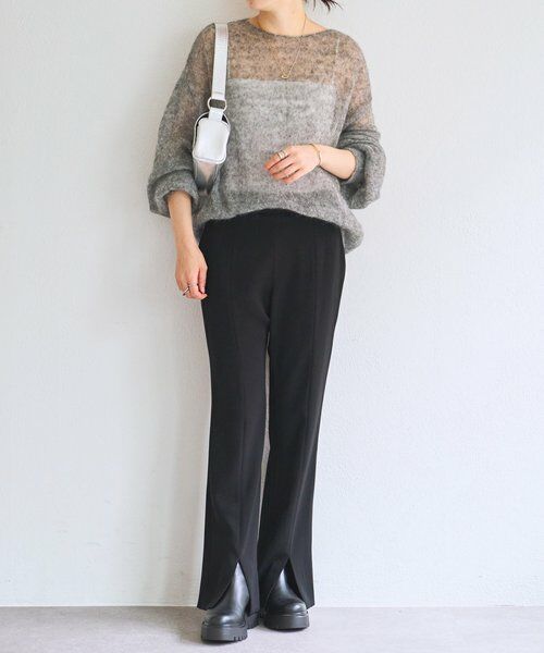 BEARDSLEY / ビアズリー ニット・セーター | シアーモヘア袖パフプルオーバー | 詳細4