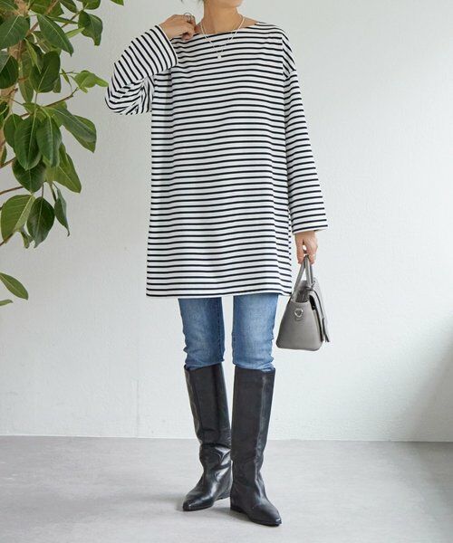 BEARDSLEY / ビアズリー カットソー | 刺繍入りボーダーロングプルオーバー | 詳細10