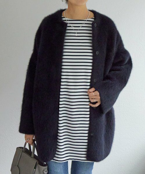 BEARDSLEY / ビアズリー カットソー | 刺繍入りボーダーロングプルオーバー | 詳細14