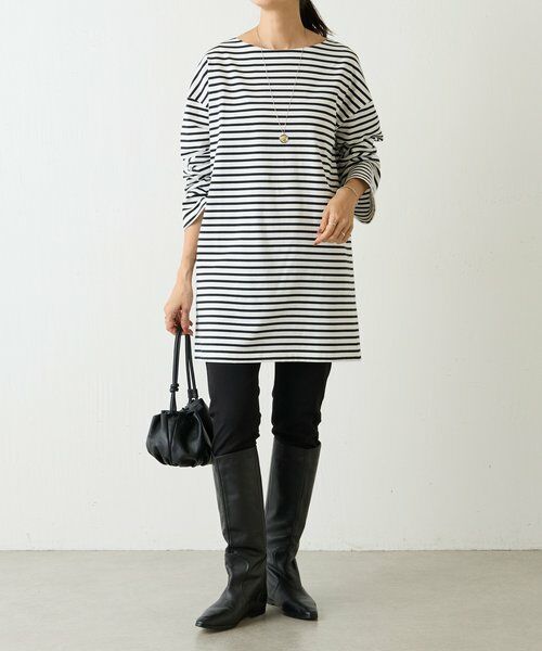 BEARDSLEY / ビアズリー カットソー | 刺繍入りボーダーロングプルオーバー | 詳細15