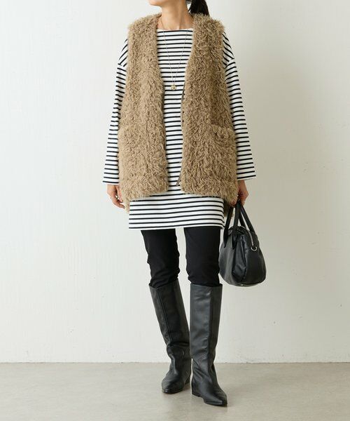 BEARDSLEY / ビアズリー カットソー | 刺繍入りボーダーロングプルオーバー | 詳細17