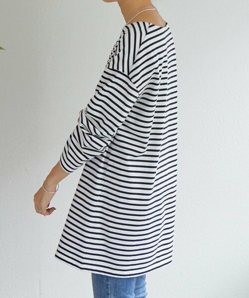 BEARDSLEY / ビアズリー カットソー | 刺繍入りボーダーロングプルオーバー | 詳細4