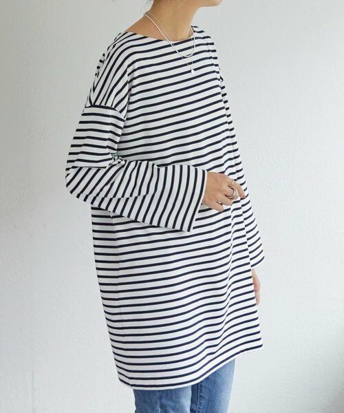 BEARDSLEY / ビアズリー カットソー | 刺繍入りボーダーロングプルオーバー | 詳細6