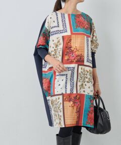 BEARDSLEY / ビアズリー ロング・マキシ丈ワンピース | スカーフパッチワークプリントワンピース