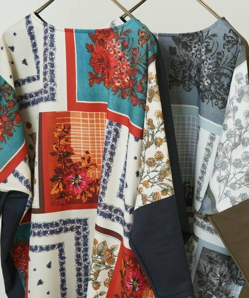 BEARDSLEY / ビアズリー ロング・マキシ丈ワンピース | スカーフパッチワークプリントワンピース | 詳細1