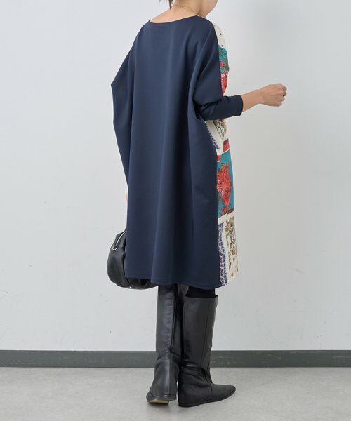 BEARDSLEY / ビアズリー ロング・マキシ丈ワンピース | スカーフパッチワークプリントワンピース | 詳細4