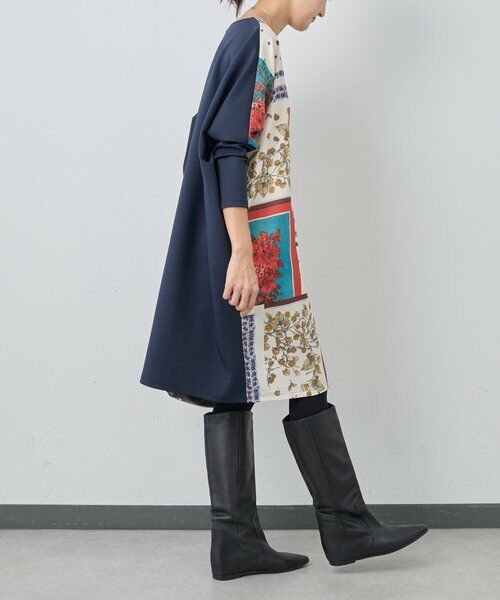 BEARDSLEY / ビアズリー ロング・マキシ丈ワンピース | スカーフパッチワークプリントワンピース | 詳細5