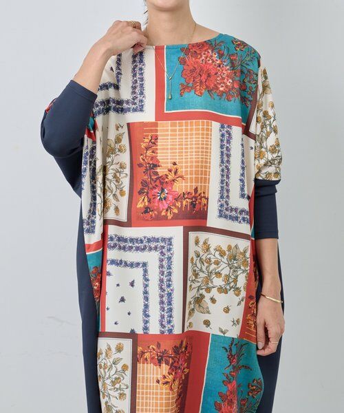 BEARDSLEY / ビアズリー ロング・マキシ丈ワンピース | スカーフパッチワークプリントワンピース | 詳細6