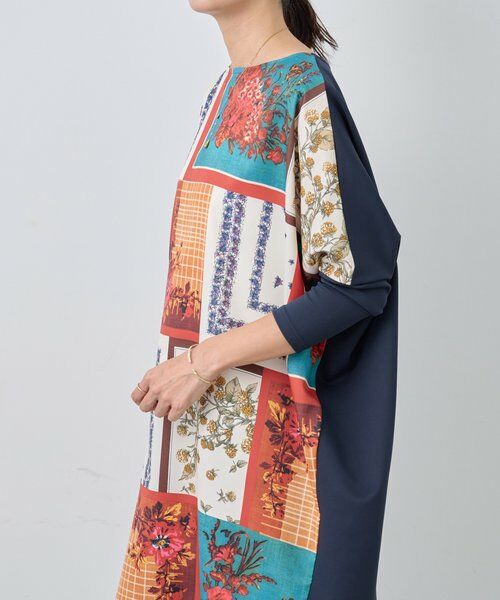 BEARDSLEY / ビアズリー ロング・マキシ丈ワンピース | スカーフパッチワークプリントワンピース | 詳細7