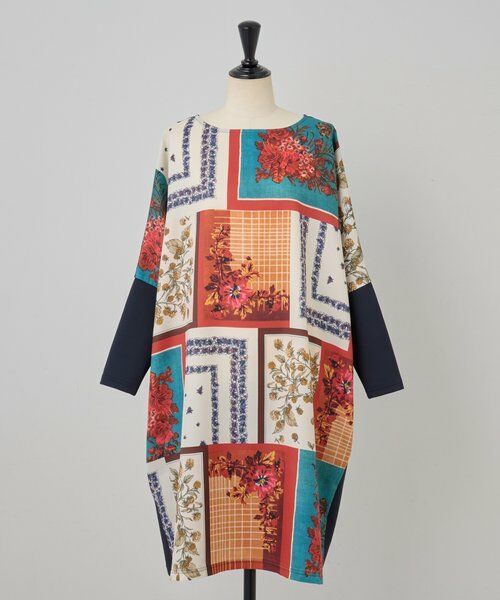 BEARDSLEY / ビアズリー ロング・マキシ丈ワンピース | スカーフパッチワークプリントワンピース | 詳細26