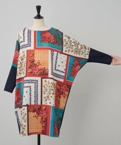 BEARDSLEY / ビアズリー ロング・マキシ丈ワンピース | スカーフパッチワークプリントワンピース | 詳細30