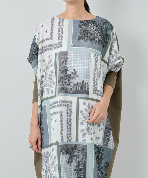 BEARDSLEY / ビアズリー ロング・マキシ丈ワンピース | スカーフパッチワークプリントワンピース | 詳細16