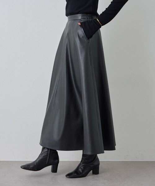 BEARDSLEY / ビアズリー ロング・マキシ丈スカート | フェイクレザーフレアスカート | 詳細19