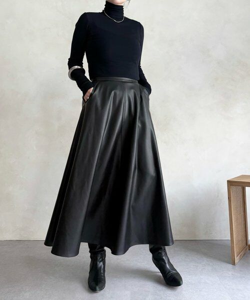 BEARDSLEY / ビアズリー ロング・マキシ丈スカート | フェイクレザーフレアスカート | 詳細2