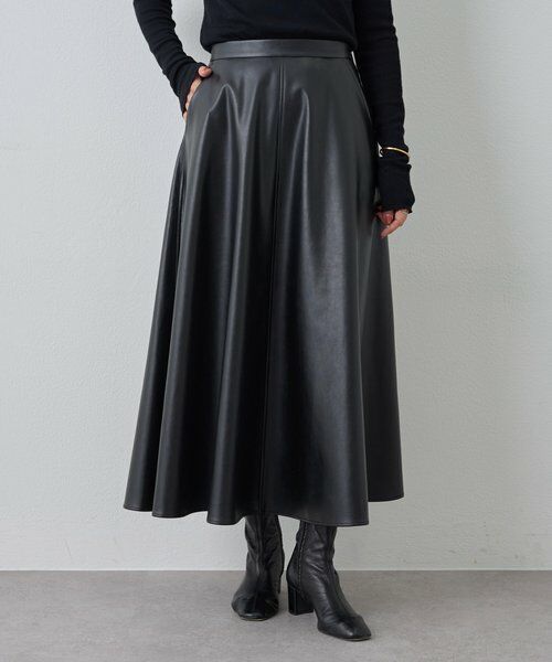 BEARDSLEY / ビアズリー ロング・マキシ丈スカート | フェイクレザーフレアスカート | 詳細20