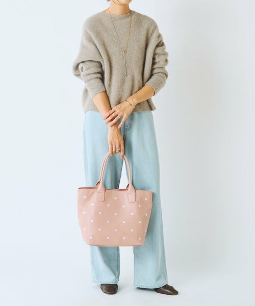 BEARDSLEY / ビアズリー トートバッグ | ドット刺繍バッグ/大 | 詳細14