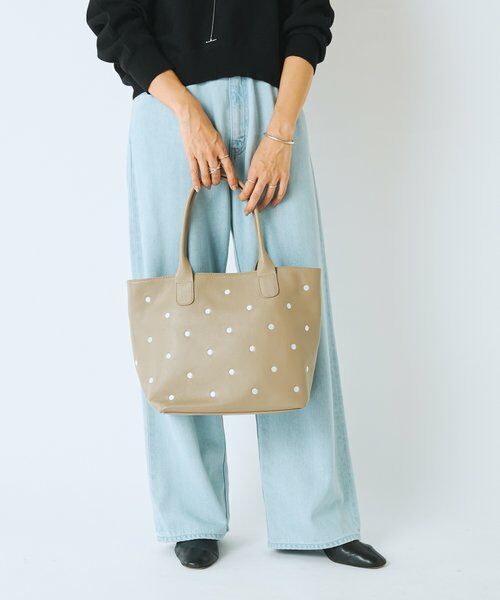 BEARDSLEY / ビアズリー トートバッグ | ドット刺繍バッグ/大 | 詳細7