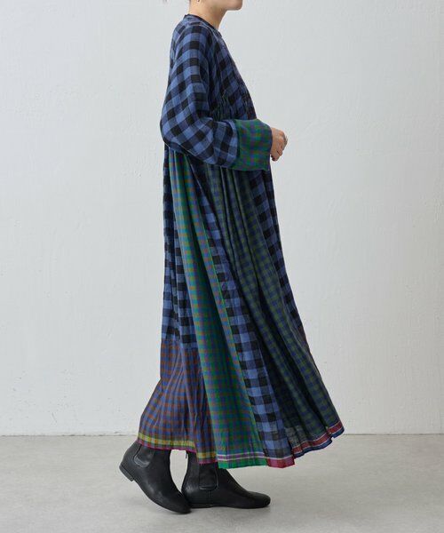 BEARDSLEY / ビアズリー ロング・マキシ丈ワンピース | 《INJIRI》カシミヤチェック柄ワンピース | 詳細7