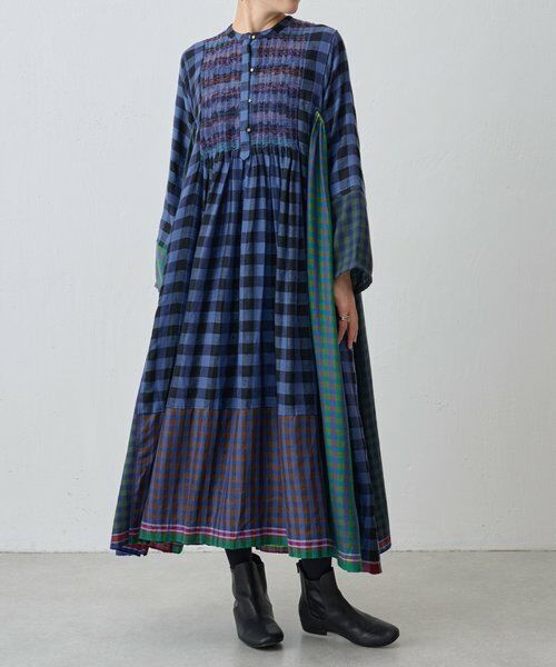 BEARDSLEY / ビアズリー ロング・マキシ丈ワンピース | 《INJIRI》カシミヤチェック柄ワンピース | 詳細8