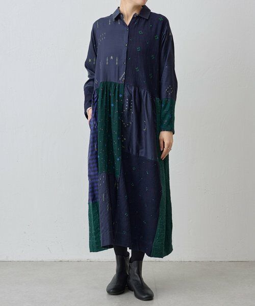 BEARDSLEY / ビアズリー ロング・マキシ丈ワンピース | 《INJIRI》シルク＆ウールシャツワンピース | 詳細1