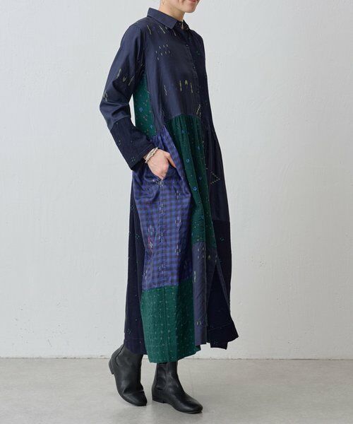 BEARDSLEY / ビアズリー ロング・マキシ丈ワンピース | 《INJIRI》シルク＆ウールシャツワンピース | 詳細2