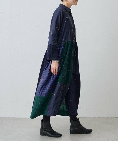 BEARDSLEY / ビアズリー ロング・マキシ丈ワンピース | 《INJIRI》シルク＆ウールシャツワンピース | 詳細7