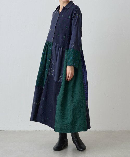 BEARDSLEY / ビアズリー ロング・マキシ丈ワンピース | 《INJIRI》シルク＆ウールシャツワンピース | 詳細8