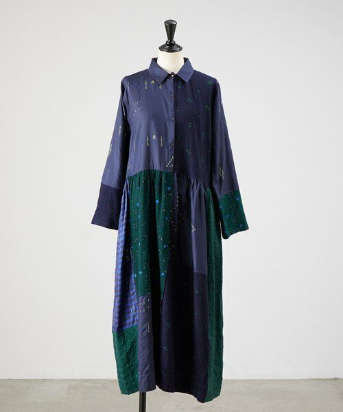 BEARDSLEY / ビアズリー ロング・マキシ丈ワンピース | 《INJIRI》シルク＆ウールシャツワンピース | 詳細9