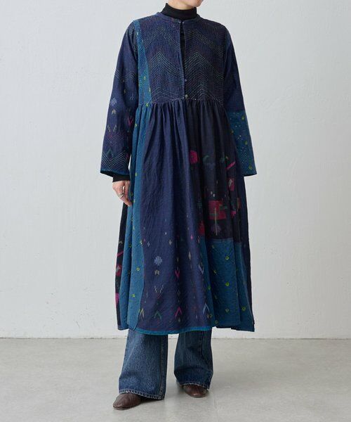 BEARDSLEY / ビアズリー ロング・マキシ丈ワンピース | 《INJIRI》シルク＆ウールワンピース羽織 | 詳細1