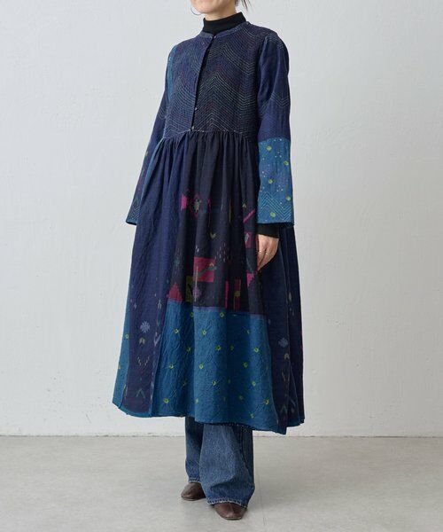 BEARDSLEY / ビアズリー ロング・マキシ丈ワンピース | 《INJIRI》シルク＆ウールワンピース羽織 | 詳細2