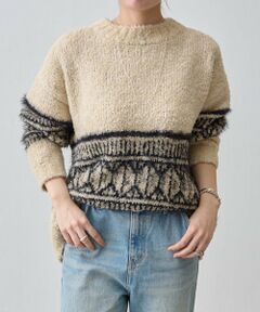 BEARDSLEY / ビアズリー ニット・セーター | ビッグフェアアイル柄プルオーバー