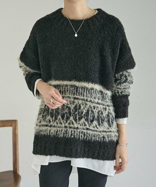 BEARDSLEY / ビアズリー ニット・セーター | ビッグフェアアイル柄プルオーバー | 詳細1