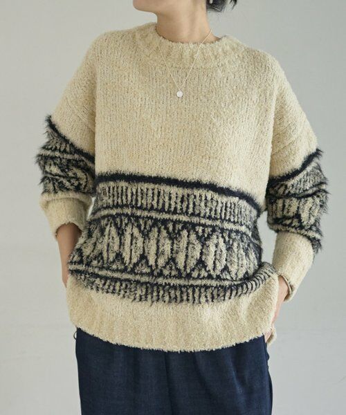 BEARDSLEY / ビアズリー ニット・セーター | ビッグフェアアイル柄プルオーバー | 詳細15