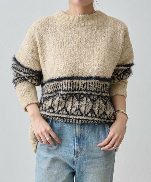 BEARDSLEY / ビアズリー ニット・セーター | ビッグフェアアイル柄プルオーバー | 詳細9