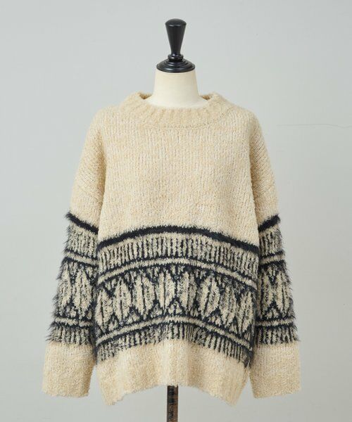 BEARDSLEY / ビアズリー ニット・セーター | ビッグフェアアイル柄プルオーバー | 詳細24