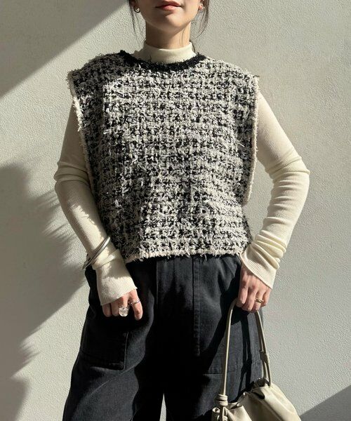 BEARDSLEY / ビアズリー ニット・セーター | 《12/11(木)12：00予約開始》ツイードニットジレ | 詳細10
