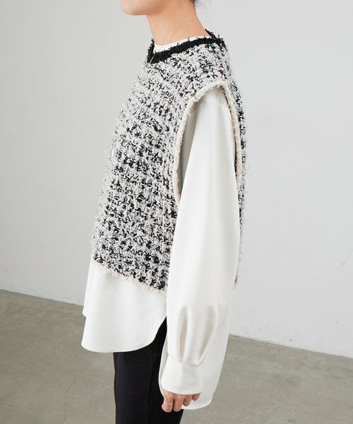 BEARDSLEY / ビアズリー ニット・セーター | 《12/11(木)12：00予約開始》ツイードニットジレ | 詳細2