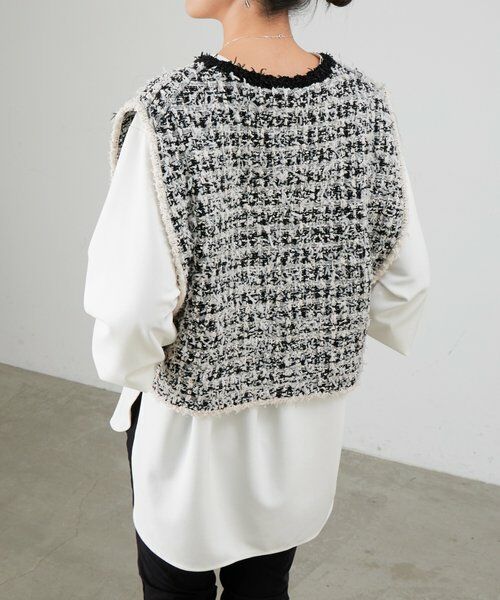 BEARDSLEY / ビアズリー ニット・セーター | 《12/11(木)12：00予約開始》ツイードニットジレ | 詳細3