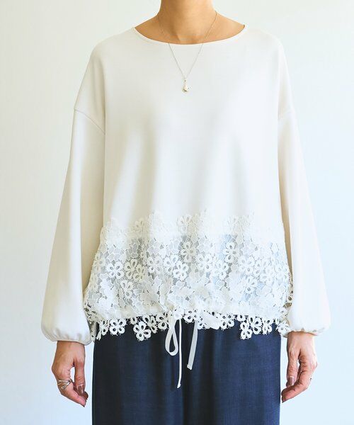 BEARDSLEY / ビアズリー カットソー | ダンボール裾レースプルオーバー | 詳細9