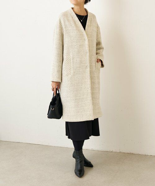 BEARDSLEY / ビアズリー その他アウター | チェックツイードロングコート | 詳細13