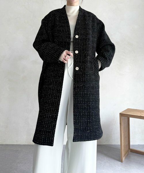 BEARDSLEY / ビアズリー その他アウター | チェックツイードロングコート | 詳細15