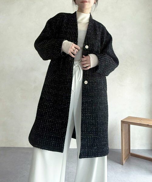 BEARDSLEY / ビアズリー その他アウター | チェックツイードロングコート | 詳細16