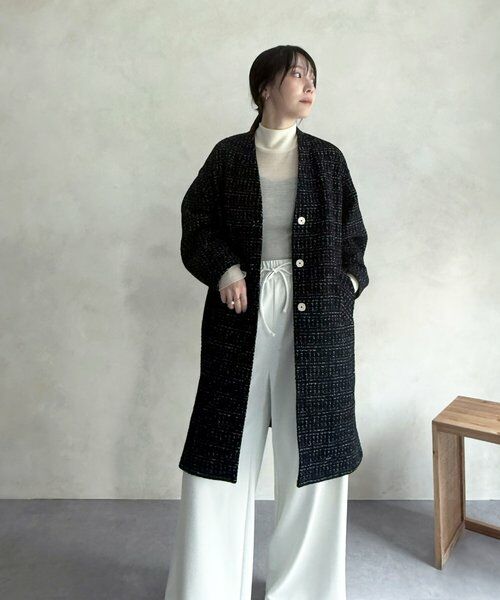 BEARDSLEY / ビアズリー その他アウター | チェックツイードロングコート | 詳細17